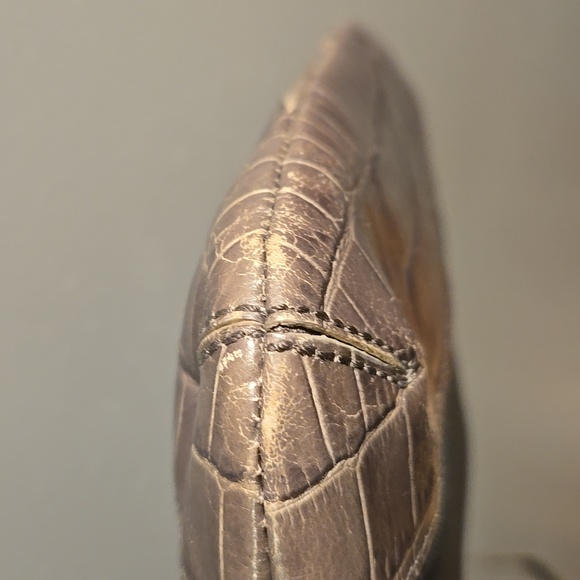 Brighton Crossbody Croc Embossed Nylon Gray - Picture 8 of 10